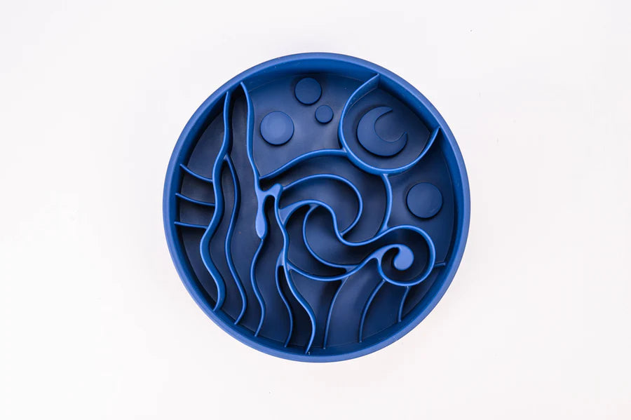 Starry Night Slow Feeder Bowl – Dog Food Bowl with Suction